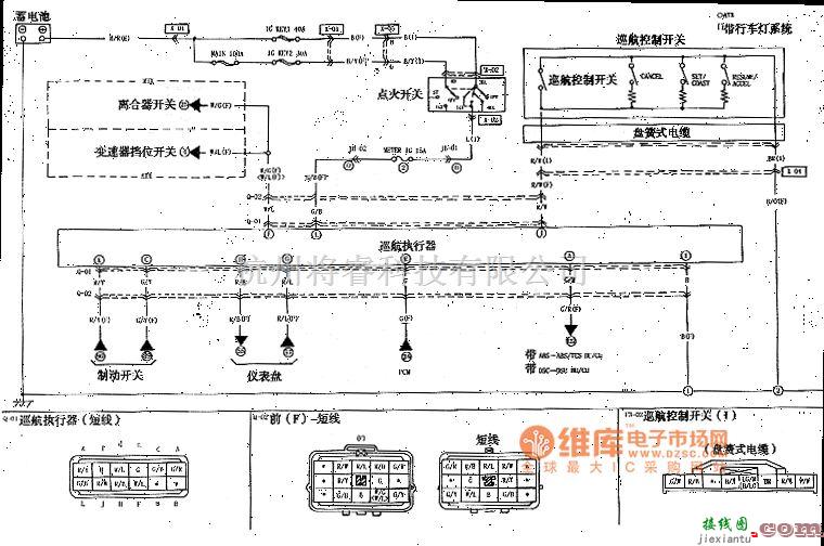 宝马中的M6轿车巡航控制系统电路图  第1张