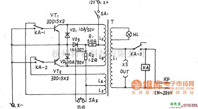 电源电路中的NB-1型 100VA自动应急电源电路图  第1张