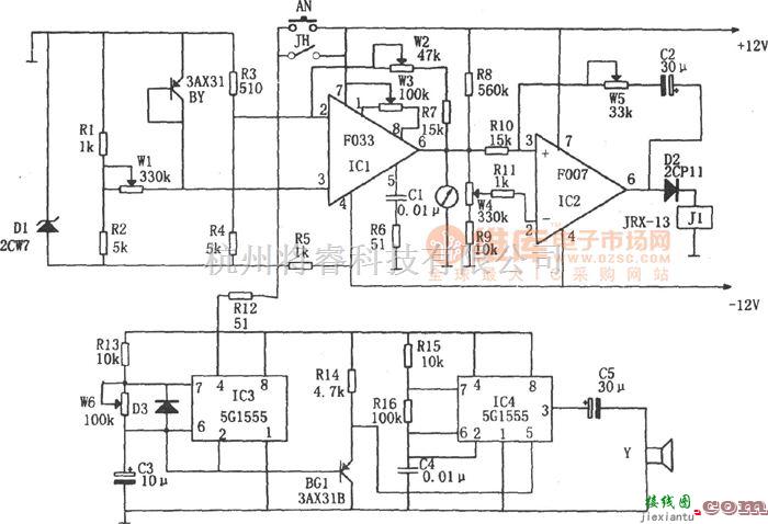 报警控制中的库房温度测量报警器(F007、5G1555、F033)图  第1张