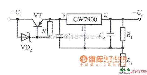 稳压电源中的高输入一高输出电压集成稳压电源电路之二电路图  第1张