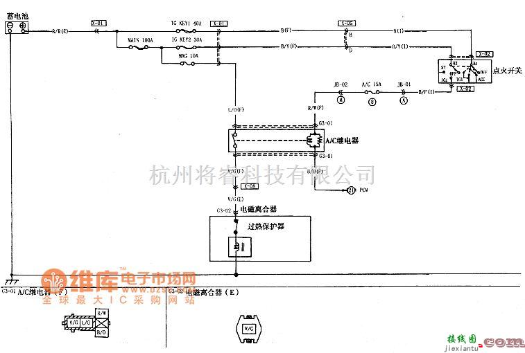 宝马中的M6轿车AC压缩机控制电路图  第1张