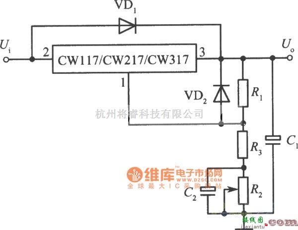 稳压电源中的高精度高稳定性的＋10V集成稳压电源电路图  第1张