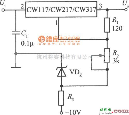 稳压电源中的0～30V连续可调的集成稳压电源电路图  第1张