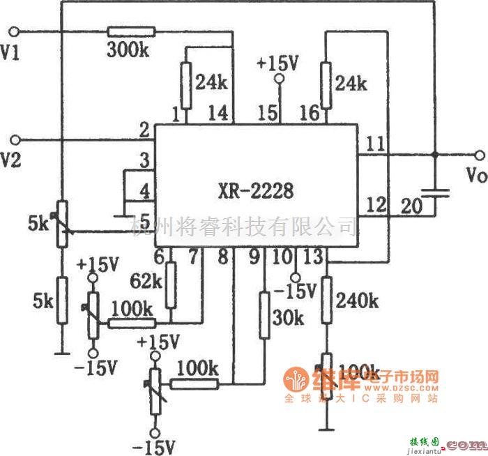 运算放大电路中的XR-2228除法电路图  第1张