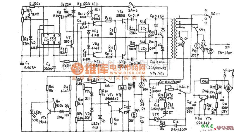 电源电路中的JDE-200多功能应急电源电路图  第1张