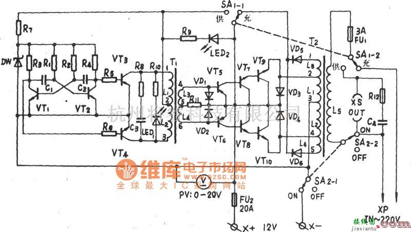 电源电路中的TJ-200VA应急电源电路图  第1张