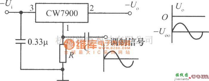 电源电路中的CW7900构成的功率调幅器电路图  第1张