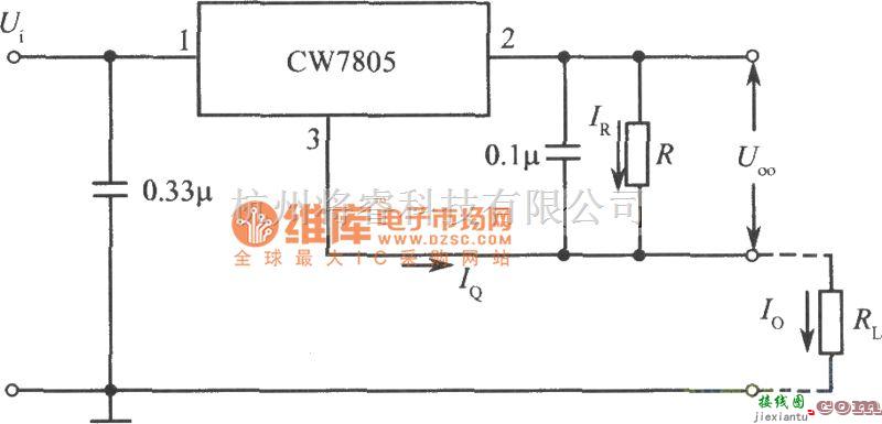 恒流源中的用三端固定输出集成稳压器组成的恒流源电路图  第1张