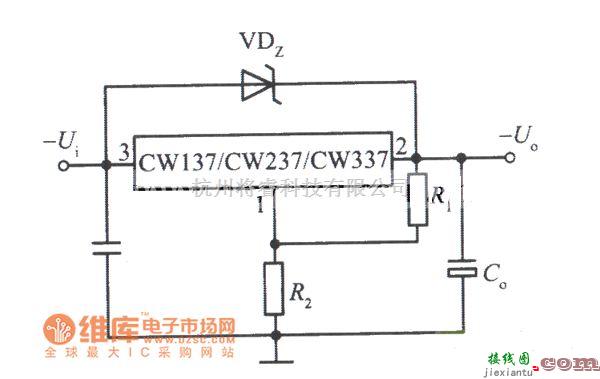 稳压电源中的CW137组成的高输出电压集成稳压电源电路图  第1张