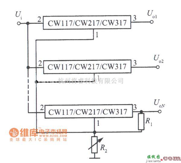 稳压电源中的多路集中控制可调集成稳压电源电路图  第1张