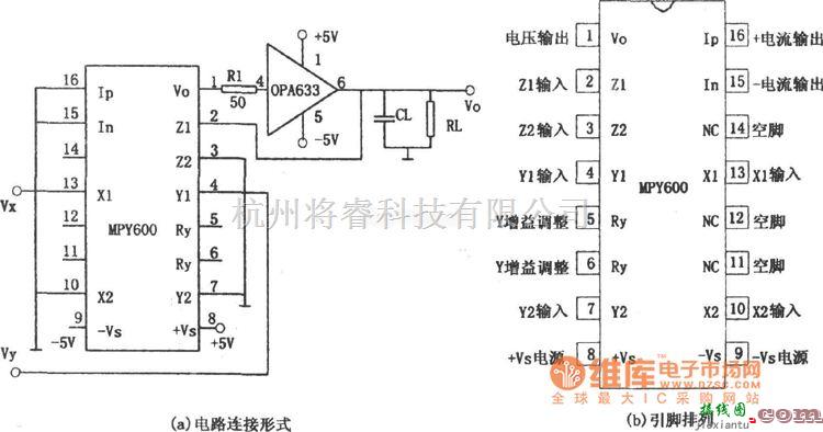 运算放大电路中的有负载驱动能力的乘法器电路图  第1张