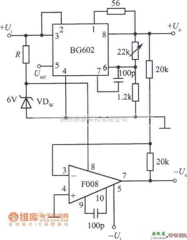 稳压电源中的跟踪式集成稳压电源(BG602)电路图  第1张