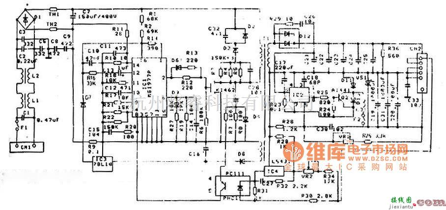 电源电路中的CR3240打印机电源电路图  第1张