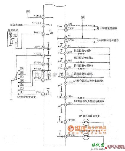 本田中的本田雅阁V6发动机电控系统电路图  第3张