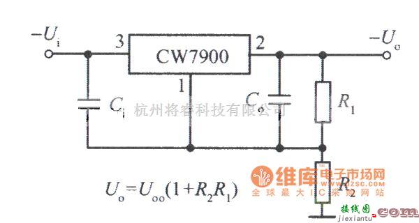 稳压电源中的高输出电压集成稳压电源电路之一电路图  第1张