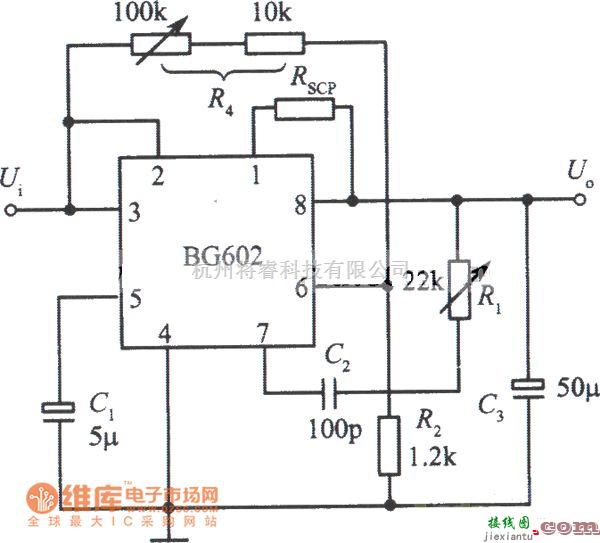 稳压电源中的BG602组成的高稳定度的集成稳压电源电路图  第1张