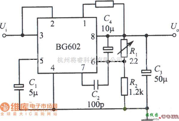 稳压电源中的BG602组成的低纹波集成稳压电源之一电路图  第1张