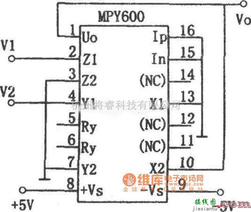 运算放大电路中的MPY600除法电路图  第1张