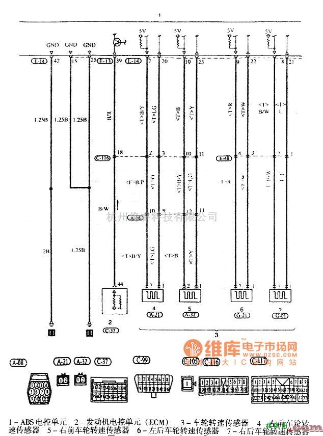 长丰汽车中的猎豹越野车ABS电路图  第4张