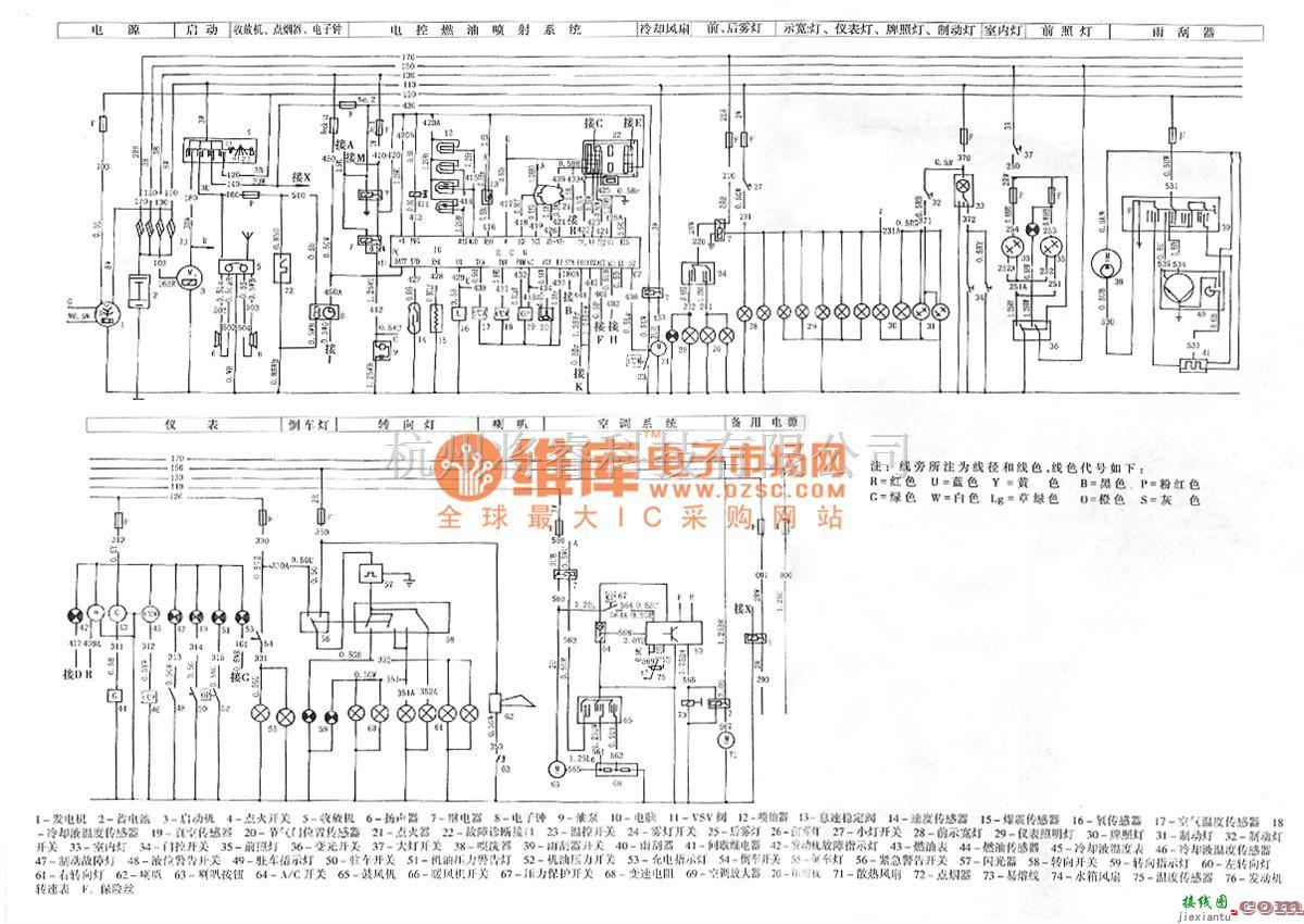 吉利中的美日4缸电喷A8发动机电路图  第1张