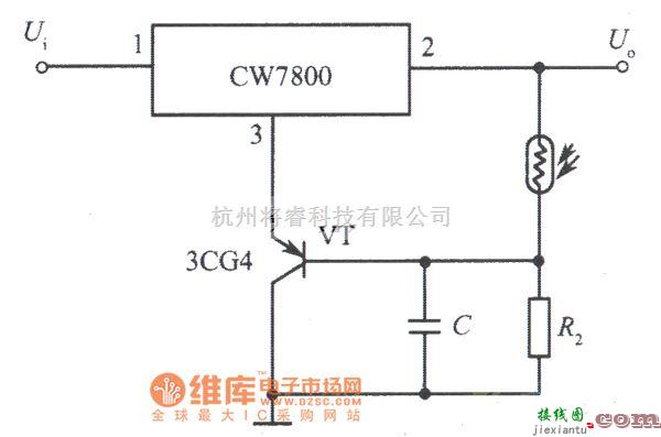 稳压电源中的光控集成稳压电源电路之二电路图  第1张