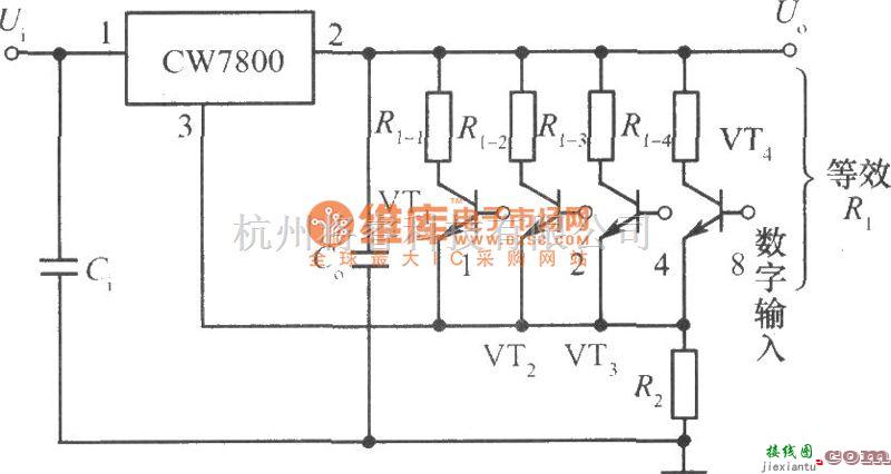 稳压电源中的数控集成稳压电源电路原理图  第1张