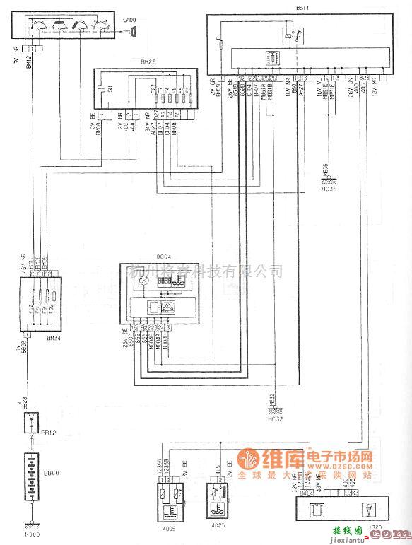 东风雪铁龙中的神龙毕加索1.6L发动机冷却液温度电路图  第1张