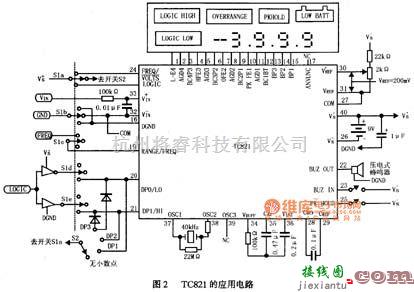 数字万用表电路中的多功能数字万用表集成电路TC821电路图  第2张