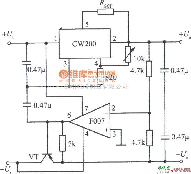 稳压电源中的跟踪式集成稳压电源(CW200)电路图  第1张