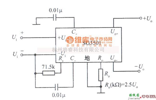 稳压电源中的SG3501构成的可变双极性稳压电源电路图  第1张