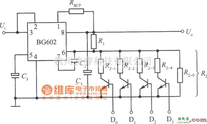 稳压电源中的用BG602组成的逻辑控制的集成稳压电源电路图  第1张