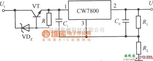 稳压电源中的高输入一高输出集成稳压电源电路之二电路图  第1张