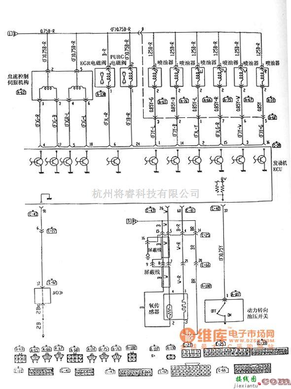 长丰汽车中的猎豹越野车6G72发动机MPI系统电路图  第6张