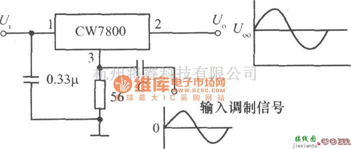 电源电路中的单位电压增益的功率调幅器电路图  第1张