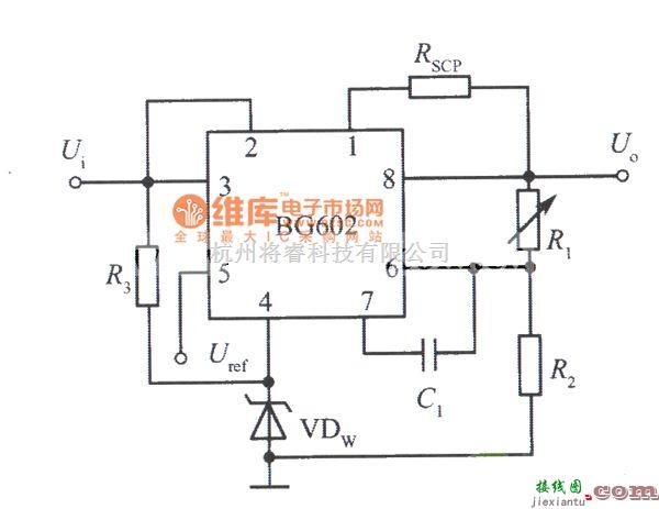 稳压电源中的垫高零电位的BG602高输出电压集成稳压电源电路图  第1张