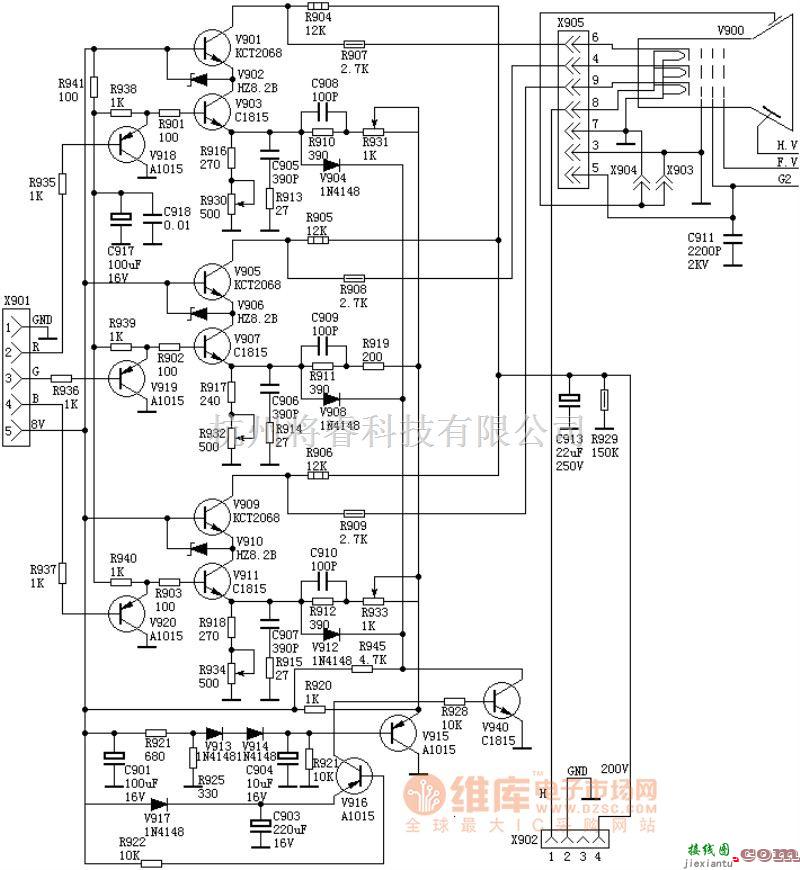 视频放大电路中的电视机视频放大电路图-4  第1张