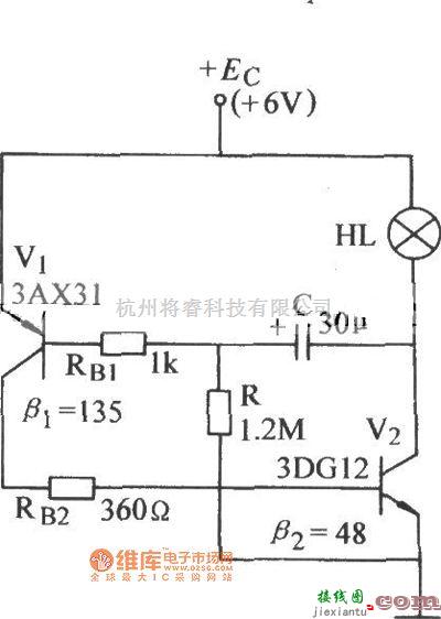 振荡电路中的简单的互补管多谐振荡器电路图  第1张