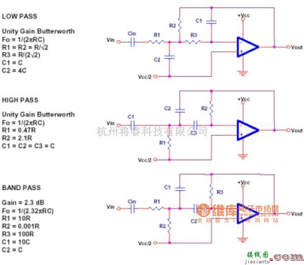 运算放大电路中的运算多反馈滤波器电路图  第1张