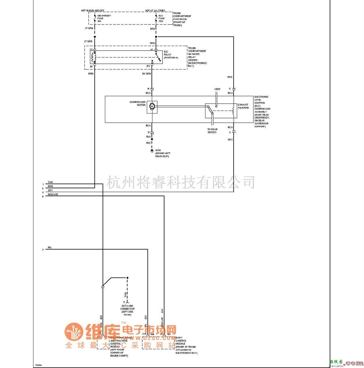 凯迪拉克中的凯帝拉克电子悬挂电路图(路面感应式悬挂)  第2张