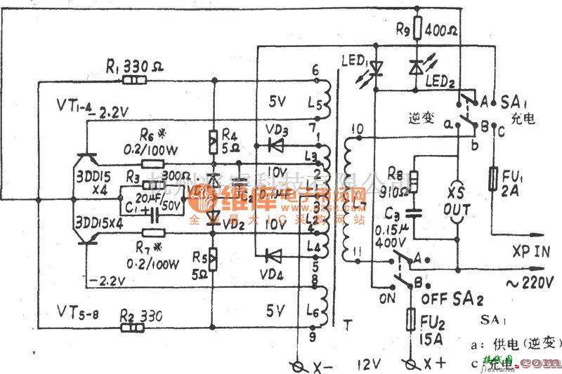 电源电路中的ZJ-100VA应急电源改进电路图  第1张