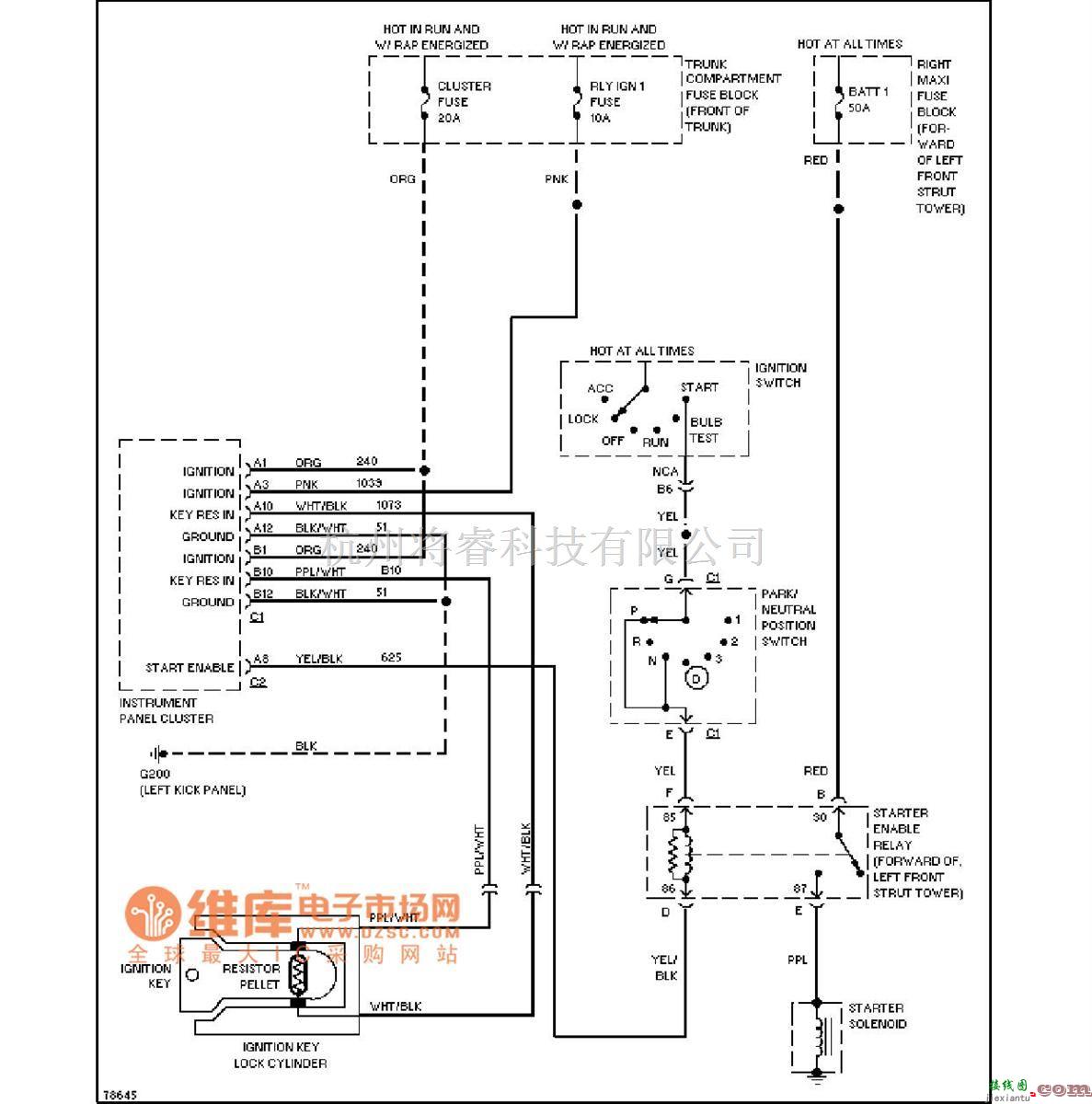 凯迪拉克中的凯帝拉克点火电路图  第1张