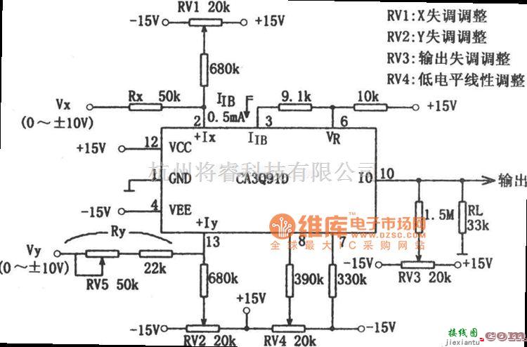 运算放大电路中的CA3091乘法电路图  第1张