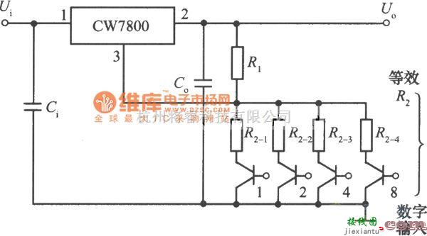 稳压电源中的会产生浮地故障的数控集成稳压电源电路图  第1张