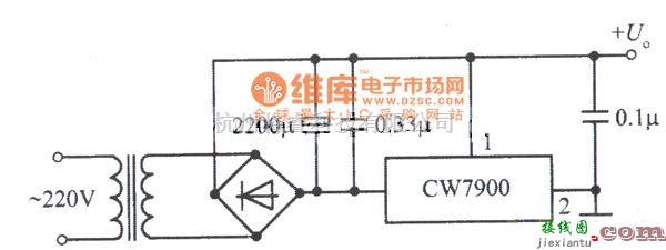 稳压电源中的固定正输出电压集成稳压电源电路图  第1张