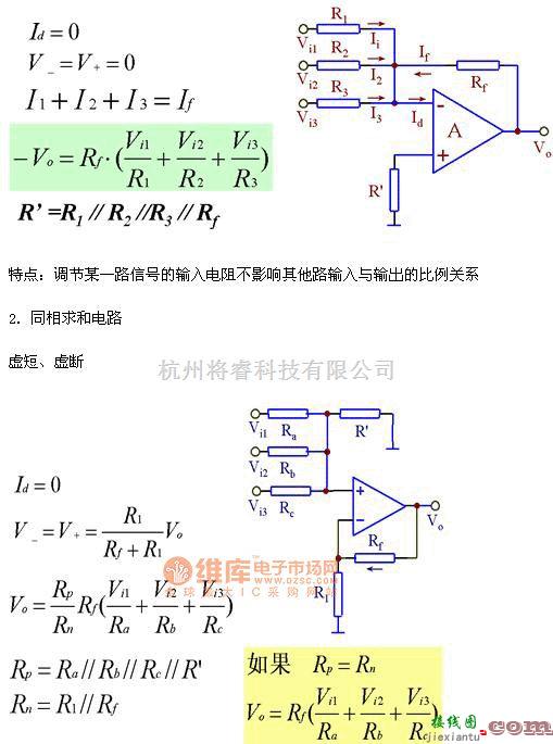 运算放大电路中的加减运算加减运算电路图  第1张