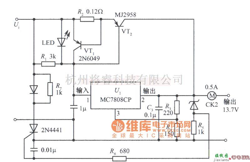 稳压电源中的廉价的多种保护的稳压电源电路图  第1张