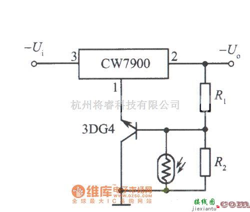 稳压电源中的光控稳压电源(光照时输出电压下降)电路图  第1张