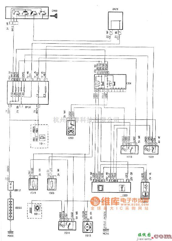 东风雪铁龙中的神龙毕加索2.0L发动机冷却系统电路图  第1张