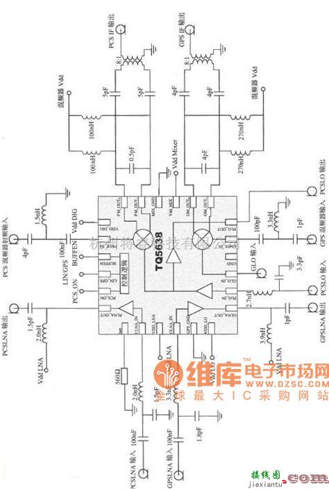 GPS接收电路中的基于TQ5638的GPS接收机下变频器电路图  第1张