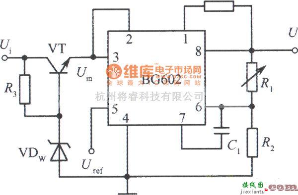 稳压电源中的BG602组成的高输入电压集成稳压电源电路之一电路图  第1张